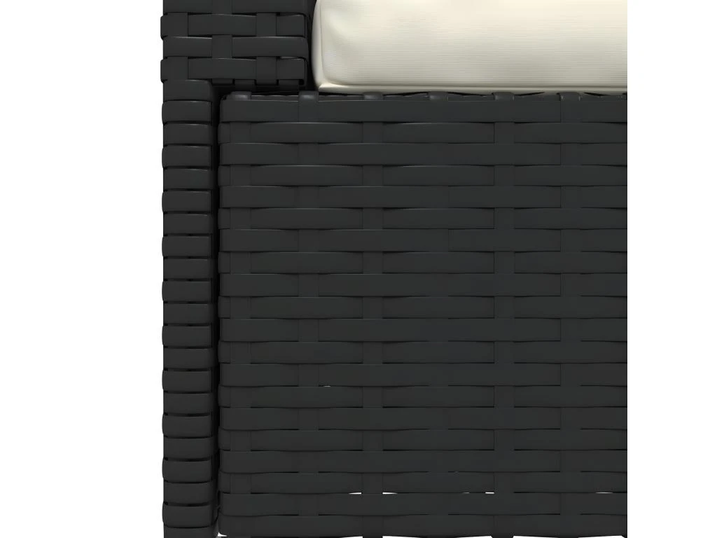 Canapé 2 Places Avec Coussins Noir Résine Tressée 8 Canapé 2 Places Avec Coussins Noir Résine Tressée – Image 8