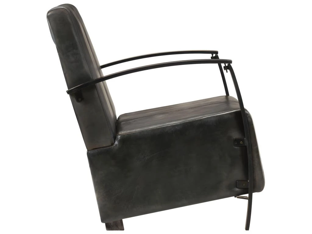 Canapé à 2 Places Gris Cuir Véritable 3 Canapé à 2 Places Gris Cuir Véritable – Image 3