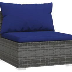 Canapé 4 Places Avec Coussins Gris Résine Tressée -Promos Chesteris Boutique canape 22006969