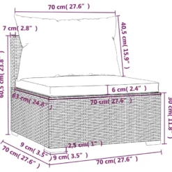 Canapé 4 Places Avec Coussins Gris Résine Tressée -Promos Chesteris Boutique canape 22006979