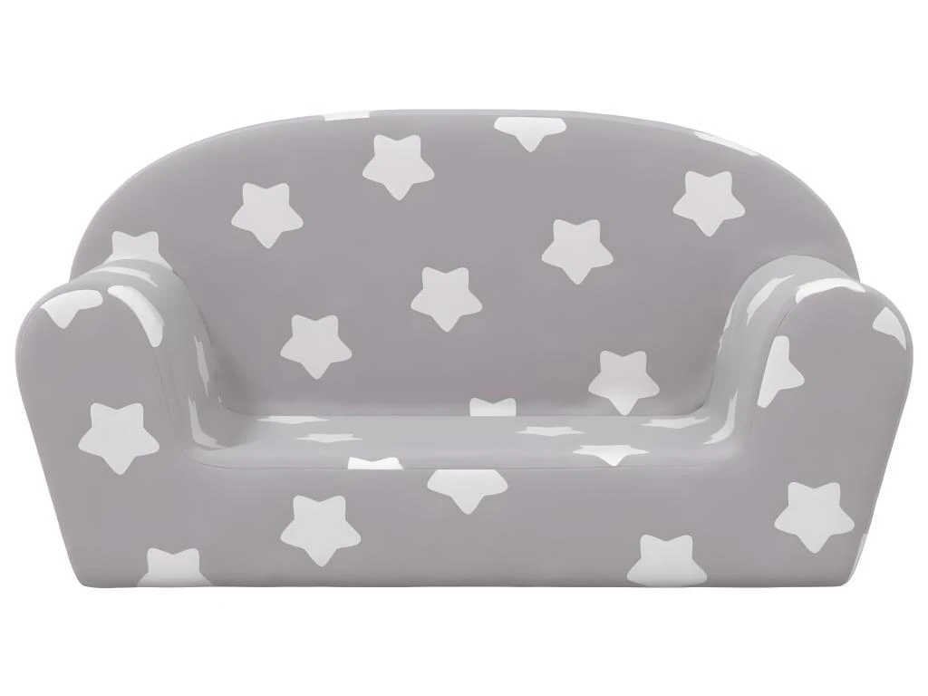 Canapé Pour Enfants à 2 Places Gris Clair étoiles Peluche Douce 3 Canapé Pour Enfants à 2 Places Gris Clair étoiles Peluche Douce – Image 3