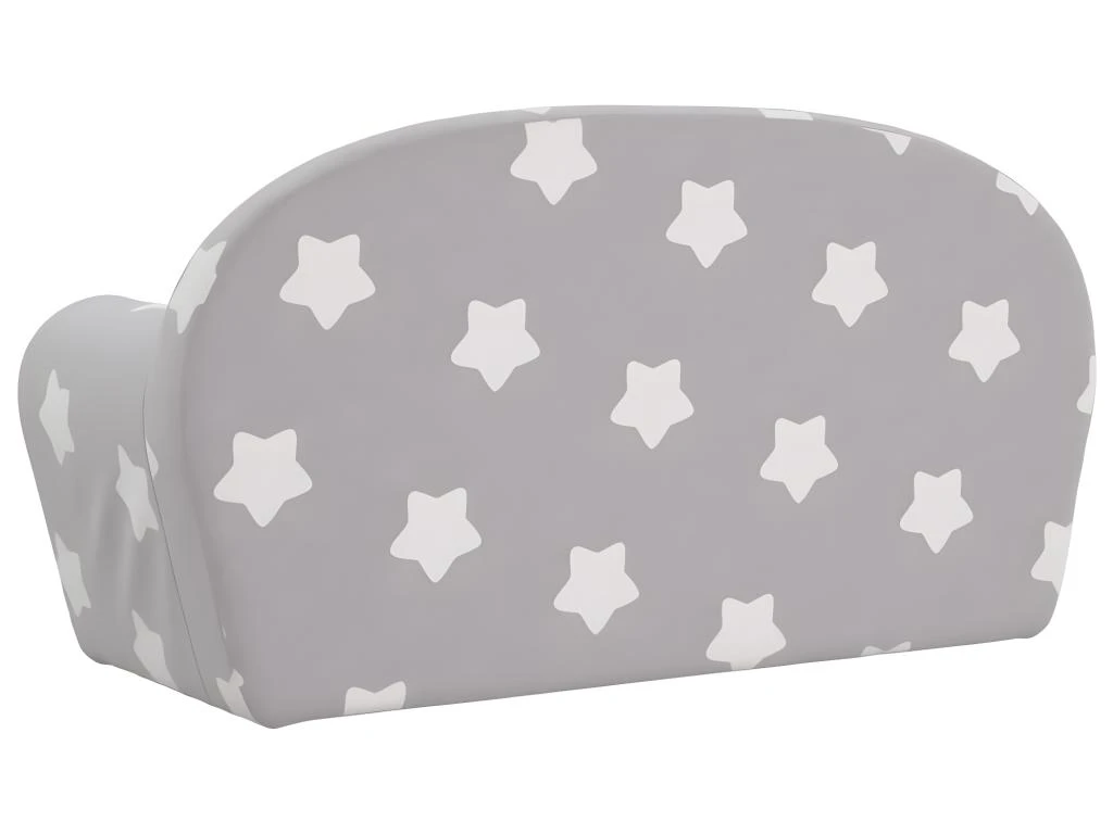 Canapé Pour Enfants à 2 Places Gris Clair étoiles Peluche Douce 5 Canapé Pour Enfants à 2 Places Gris Clair étoiles Peluche Douce – Image 5