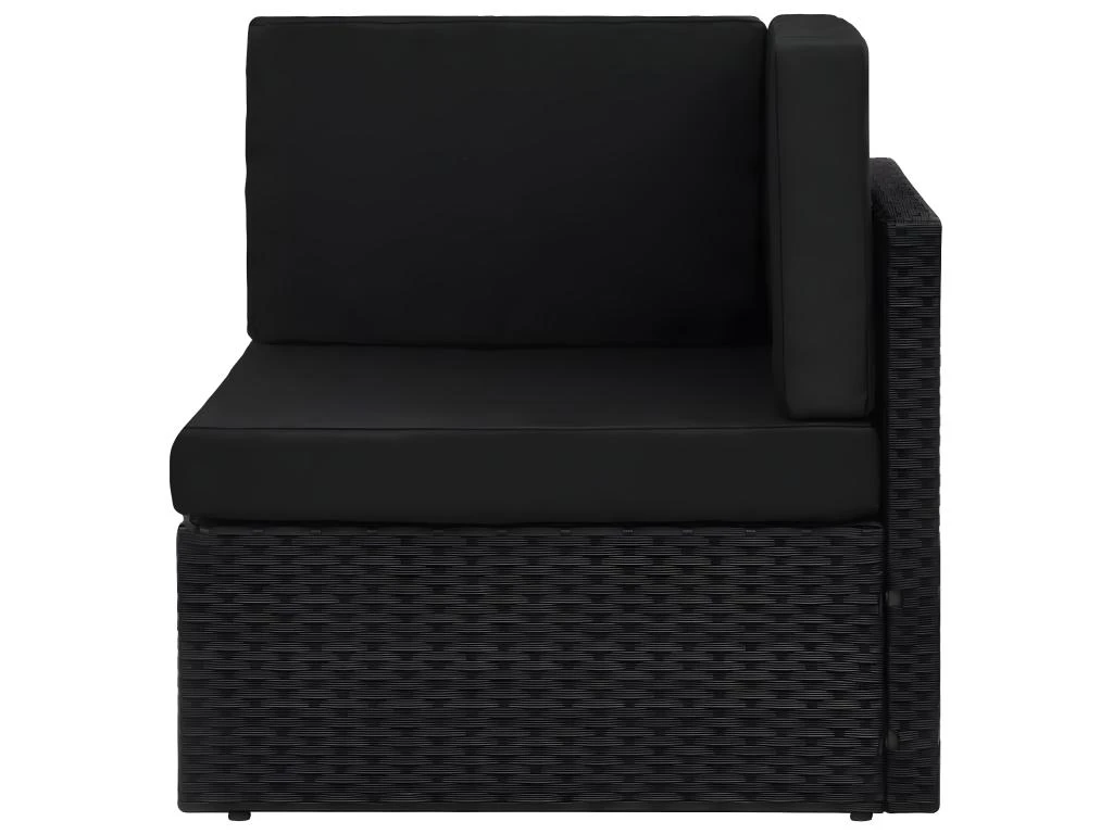 Canapé Sectionnel 2 Places Résine Tressée Noir 9 Canapé Sectionnel 2 Places Résine Tressée Noir – Image 9