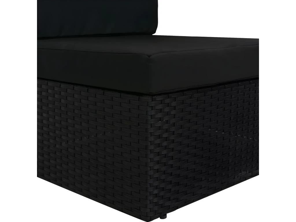 Canapé Sectionnel 2 Places Résine Tressée Noir 10 Canapé Sectionnel 2 Places Résine Tressée Noir – Image 10