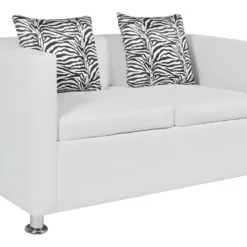 Canapé à 2 Places Similicuir Blanc