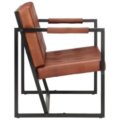 Canapé à 2 Places Marron Cuir De Chèvre Véritable -Promos Chesteris Boutique canape 22008425