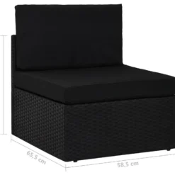 Canapé Sectionnel 3 Places Résine Tressée Noir 16 Canapé Sectionnel 3 Places Résine Tressée Noir -Promos Chesteris Boutique canape 22008701