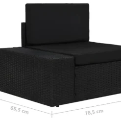 Canapé Sectionnel 3 Places Résine Tressée Noir 18 Canapé Sectionnel 3 Places Résine Tressée Noir -Promos Chesteris Boutique canape 22008705