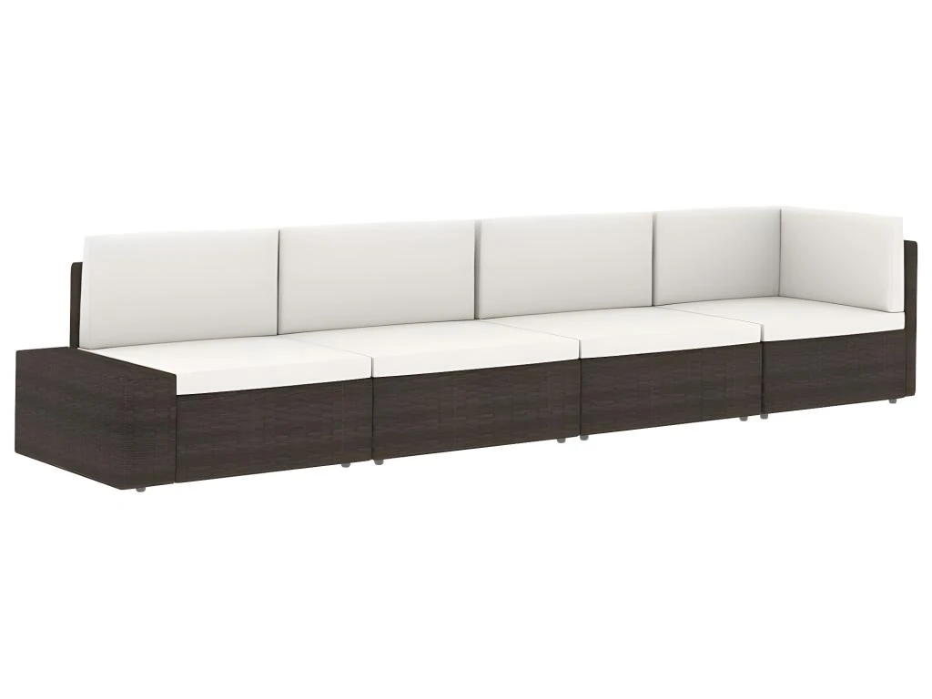 Canapé Sectionnel 3 Places Résine Tressée Noir 10 Canapé Sectionnel 3 Places Résine Tressée Noir – Image 10