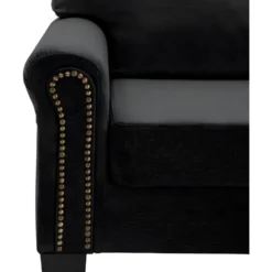 Canapé à 2 Places Noir Tissu -Promos Chesteris Boutique canape 22009205