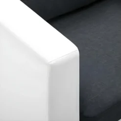 Canapé à 2 Places Faux Cuir Blanc Et Gris Foncé -Promos Chesteris Boutique canape 22009403