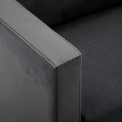 Canapé à 2 Places Simili-cuir Noir Et Gris Foncé -Promos Chesteris Boutique canape 22009735