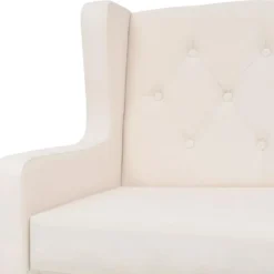 Canapé à 3 Places Tissu Blanc Crème -Promos Chesteris Boutique canape 22010255