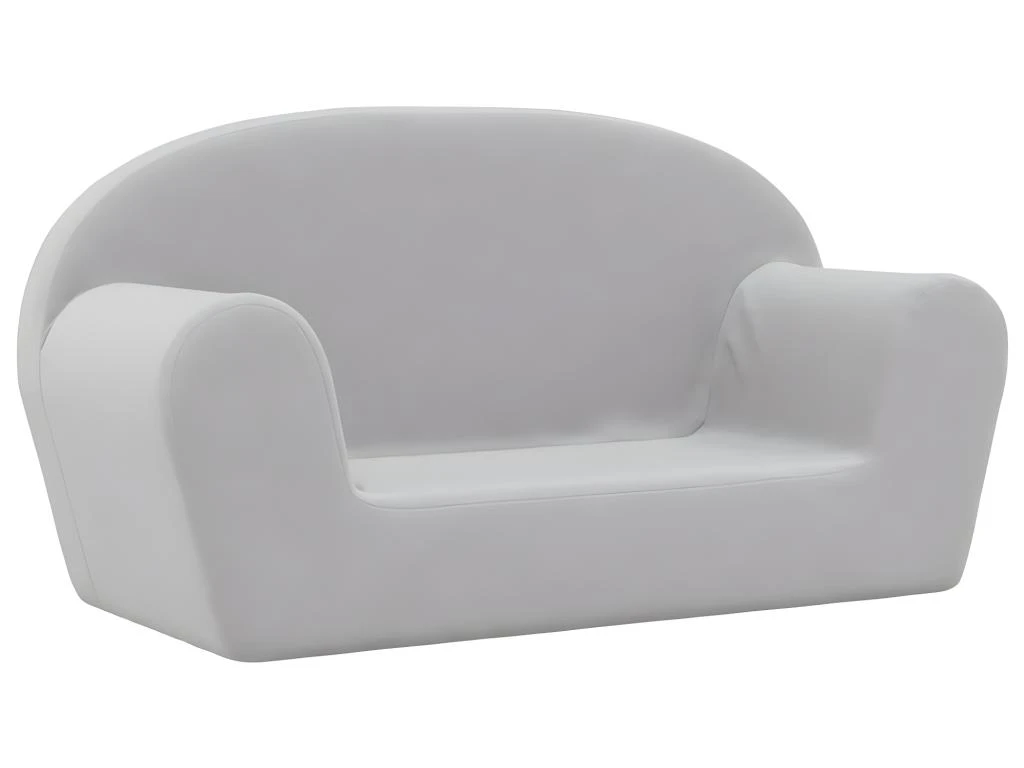 Canapé Pour Enfants à 2 Places Gris Clair Peluche Douce 2 Canapé Pour Enfants à 2 Places Gris Clair Peluche Douce – Image 2