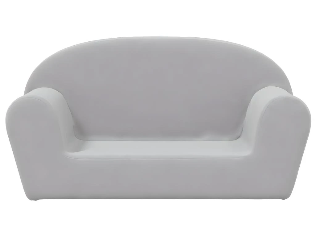 Canapé Pour Enfants à 2 Places Gris Clair Peluche Douce 3 Canapé Pour Enfants à 2 Places Gris Clair Peluche Douce – Image 3