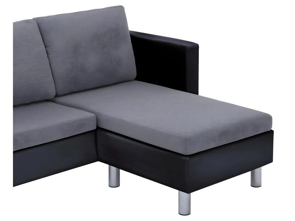 Canapé à 3 Places Avec Coussins Noir Similicuir 6 Canapé à 3 Places Avec Coussins Noir Similicuir – Image 6