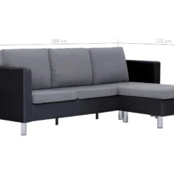 Canapé à 3 Places Avec Coussins Noir Similicuir 17 Canapé à 3 Places Avec Coussins Noir Similicuir -Promos Chesteris Boutique canape 22010415