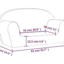 Canapé Pour Enfants à 2 Places Anthracite Peluche Douce -Promos Chesteris Boutique canape 22011025