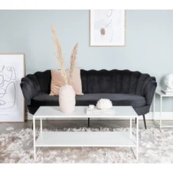 Nice Canapé 3 Personnes En Velours, Noir. 9 Nice Canapé 3 Personnes En Velours, Noir. -Promos Chesteris Boutique canape 22039447