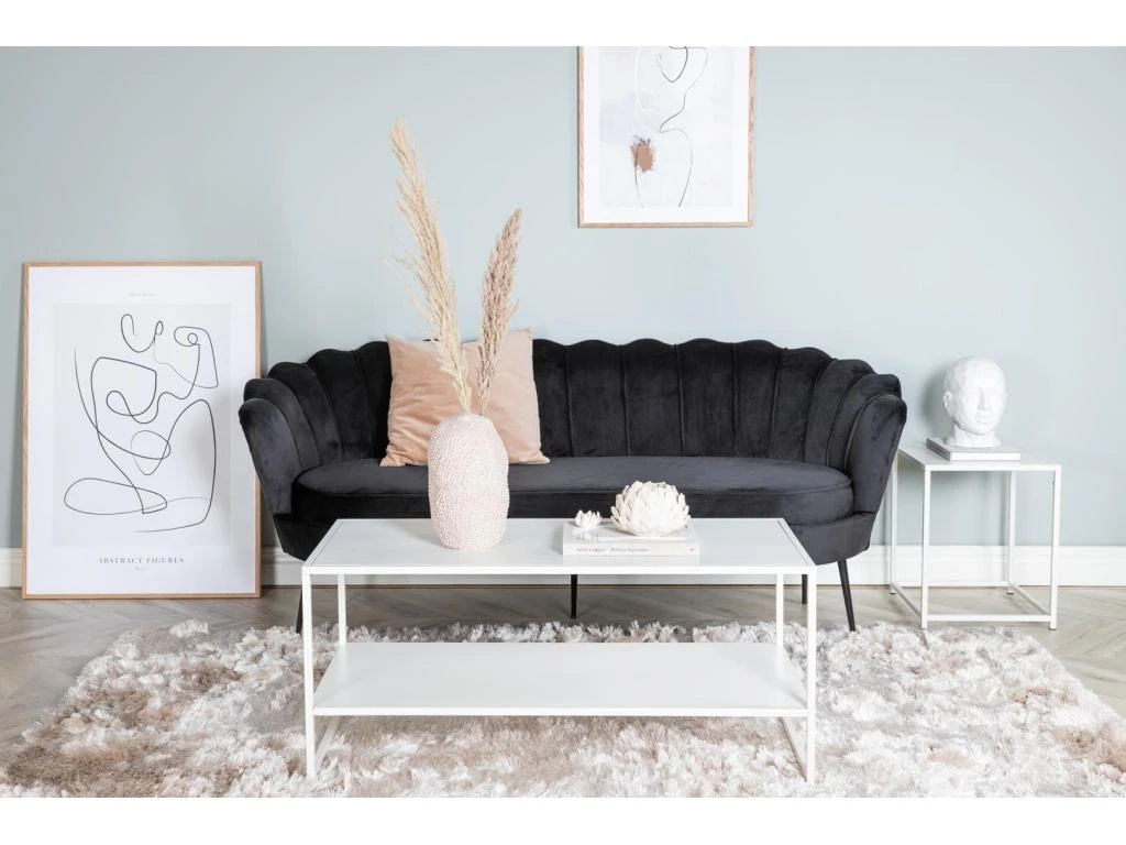 Nice Canapé 3 Personnes En Velours, Noir. 3 Nice Canapé 3 Personnes En Velours, Noir. – Image 3