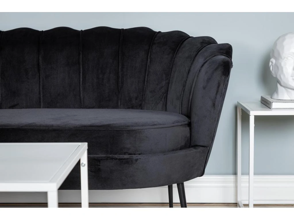 Nice Canapé 3 Personnes En Velours, Noir. 6 Nice Canapé 3 Personnes En Velours, Noir. – Image 6
