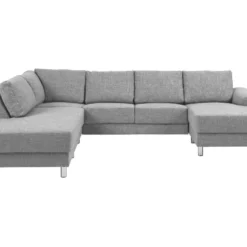 Calverton Canapé D'angle Avec Chaise Longue Vers La Droite En Gris Clair.