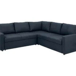 Sacramento Canapé D'angle, Espace De Rangement Dissimulé Et Lit Gigogne, Bleu Foncé.
