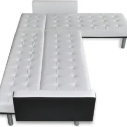 Canapé-lit D'angle Cuir Synthétique Blanc 14 Canapé-lit D'angle Cuir Synthétique Blanc -Promos Chesteris Boutique canape 22059675