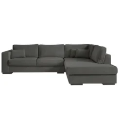 Canapé D'angle BELAMI En Tissu - Gris Anthracite, Angle Droit