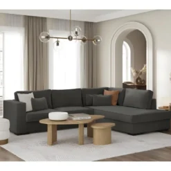 Canapé D'angle BELAMI En Tissu - Gris Anthracite, Angle Droit -Promos Chesteris Boutique canape 22077421