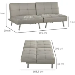 Canapé Contemporain Convertible OVIEDO Gris -Promos Chesteris Boutique canape 22099351