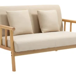 Canapé 2 Places ARONA Bois Et Beige -Promos Chesteris Boutique canape 22099373