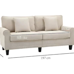 Canapé 3 Places GETAFE Beige -Promos Chesteris Boutique canape 22099381