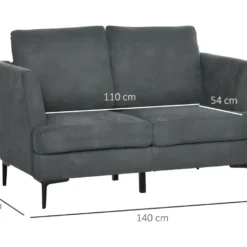 Canapé Contemporain 2 Places FERROL Gris -Promos Chesteris Boutique canape 22099431