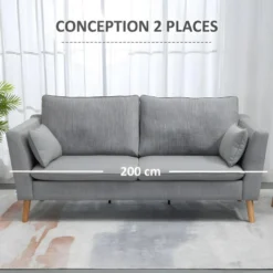 Canapé 2 Places GANDIA Gris -Promos Chesteris Boutique canape 22099443