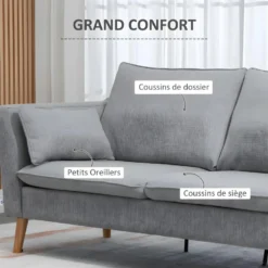 Canapé 2 Places GANDIA Gris -Promos Chesteris Boutique canape 22099445