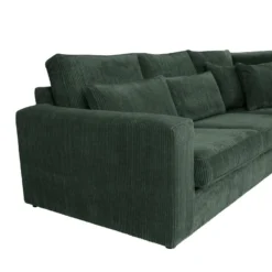 Grand Canapé D'angle Droit En Velours Côtelé Vert MONDOVI 13 Grand Canapé D'angle Droit En Velours Côtelé Vert MONDOVI -Promos Chesteris Boutique canape 22101113