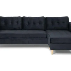 Marino Canapé BA4, Chaise Longue Droite Ou Gauche En Velours, Noir. -Promos Chesteris Boutique canape 22104293
