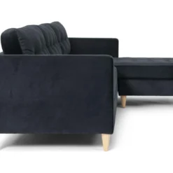Marino Canapé BA4, Chaise Longue Droite Ou Gauche En Velours, Noir. -Promos Chesteris Boutique canape 22104295