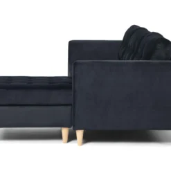 Marino Canapé BA4, Chaise Longue Droite Ou Gauche En Velours, Noir. -Promos Chesteris Boutique canape 22104297