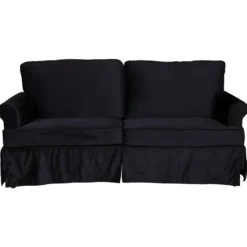 Anton Canapé 2 Personnes En Velours, Noir.