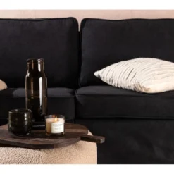 Anton Canapé 2 Personnes En Velours, Noir. -Promos Chesteris Boutique canape 22104559