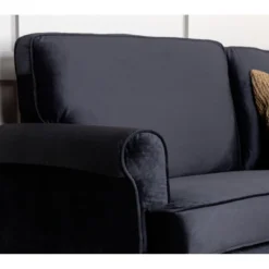 Anton Canapé 2 Personnes En Velours, Noir. -Promos Chesteris Boutique canape 22104561