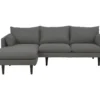 Sunderland Canapé 2 Personnes Avec Chaise Longue Orientée à Gauche, Gris Foncé.