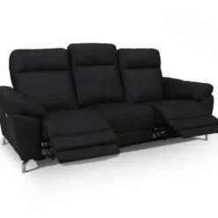 Sena Canapé 3 Personnes En Tissu, Noir. -Promos Chesteris Boutique canape 22104829