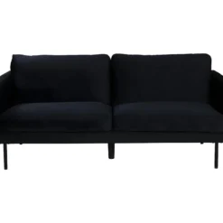 Zoom Canapé 2 Personnes En Velours, Noir.
