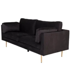 Boom Canapé 3 Personnes En Velours, Noir. -Promos Chesteris Boutique canape 22105019