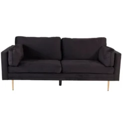 Boom Canapé 3 Personnes En Velours, Noir. -Promos Chesteris Boutique canape 22105027