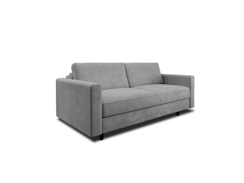 Canapé Convertible Matelas Velours Gris Béton 140cm 1 Canapé Convertible Matelas Velours Gris Béton 140cm