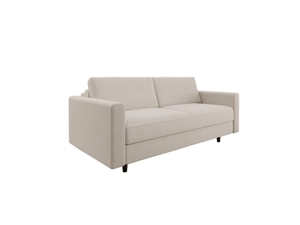 Canapé Convertible Matelas Tissu Tramé Beige 160cm 1 Canapé Convertible Matelas Tissu Tramé Beige 160cm